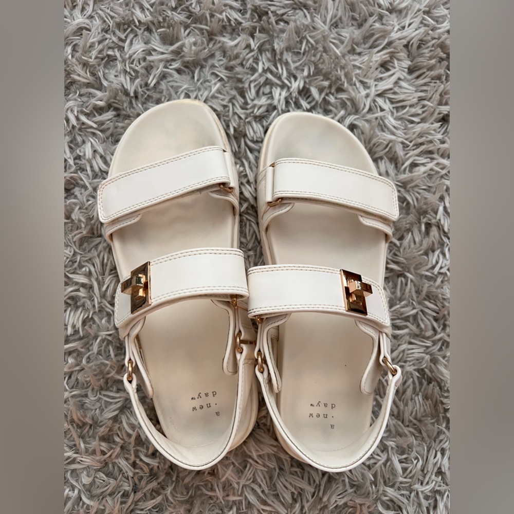 a new day White Sandals